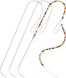 PP OPOUNT Stainless Steel Bead Spinner Bracelet Needles for Jewelry Makers in Silver Tone with Fine Point Design - Set of 3