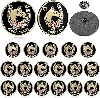 Zinc Alloy Horse Brooches with Pin Clasp, 20-Pack for Horse Racing Fans, Derby Design