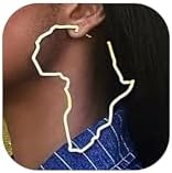 Durable Metal African Map Hoop Earrings with Exaggerated Hollow Design for Women and Teen Girls - Perfect Statement Accessory for Juneteenth Celebrations