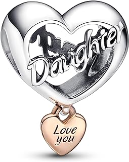 Pandora Love You Daughter Heart Charm Bracelet Charm Moments Bracelets - Stunning Women's Jewelry - Gift for Women in Your Life - Made Rose & Sterling Silver