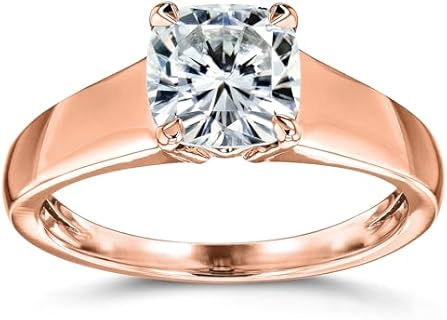 Kobelli Cushion Cut Lab Grown Diamond Solitaire Engagement Ring 14k Gold (EF/VS)
