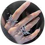 Adjustable Butterfly Statement Ring Set in Gold Crystal for Women and Teen Girls, Boho-Inspired, Perfect for Bridesmaid Jewelry or Birthday Gifts