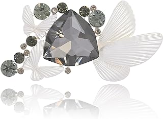 Handcrafted Vancy Utopia Butterfly Brooch Pin with Durable Base Metal for Women - Elegant Wedding & Fashion Accessory