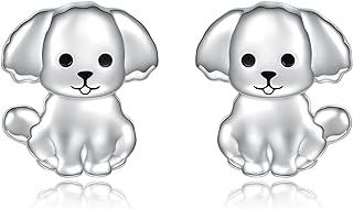 Sterling Silver Poodle Dog Stud Earrings with Cubic Zirconia for Dog Moms and Lovers - Hypoallergenic, Nickel-Free, Cadmium-Free Jewelry for Daughters and Granddaughters