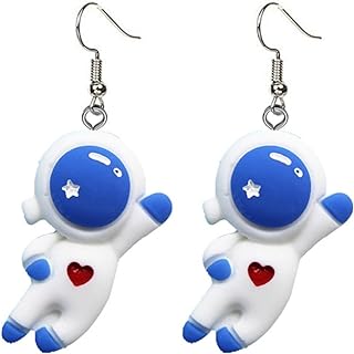 Resin Zinc French Wire Planet Bead Bracelet with Astronaut, Moon, Star Pendants for Space-Loving Women and Girls