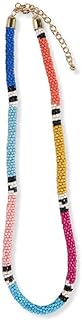 INK + ALLOY Beaded Boho Necklaces for Women, Maria Chunky Robe Colorful Seed Bead Layering Necklace, Handmade Jewelry for the Modern Bohemian, 18-Inch Length