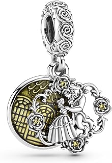 Sterling Silver Pandora Disney Charm Bracelet: Beauty & The Beast Dancing Belle Design for Disney Fans
