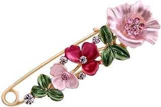 Tulips Flower Lapel Pin Fashion Rhinestone Flower Pin Brooch Pendant Crystal Brooch Women Cardigan Scarf Buckle Clips Hat Clothes Pin Accessories