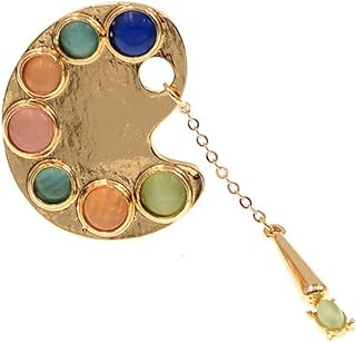 Artist's Palette Gold Opal Brooch, Alloy Steel Pendant Pin with Secure Pin Clasp - Perfect Gift for Art Lovers