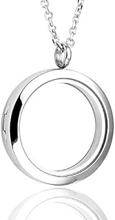 Jovivi 25mm/30mm Living Floating Memory Glass Locket Necklace - Stainless Steel Secure Buckle Closure