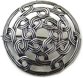 Vintage Celtic Viking Shield Brooch in 925 Sterling Silver with Pin Clasp for Women, Classic Irish Design Jewelry