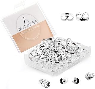 BEADNOVA Hypoallergenic Surgical Stainless Steel Earring Backs for Studs - Perfect DIY Accessory for Earring Designing - 30 Pairs