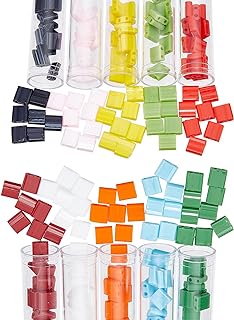 NBEADS 380 Pcs Tila Beads 5x4.5mm, 2-Hole Glass Seed Beads Spacer, Rectangle Mini Beads Japanese Glass Beads for Christmas Bracelet Necklace Earring Jewelry Making, 10 Colors