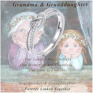 Adjustable Sterling Silver Love Knot Ring with Cubic Zirconia Gem for Daughters/Mothers - MOROTOLE Grandma's Wedding Ring Design