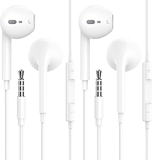 Wetsky In-Ear Kopfhörer mit 3,5mm Klinke und Mikrofon, 2er-Pack, Silikon-Kunststoff, Noise Cancelling, ideal für Erwachsene und Kompatibel mit vielen Geräten