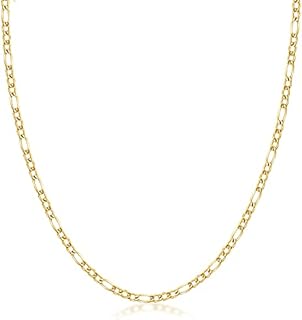 PORI JEWELERS 10K Yellow Gold 3MM Figaro 3+1 Link Chain Necklace - Size 14"-30"