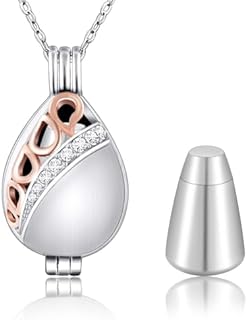 XIUDA 925 Sterling Silver Urn Necklace for Ashes Memorial Locket Pendant Necklace for Ashes Cremation Jewelry