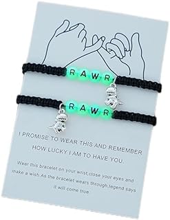 bracelet for women 2pcs Glow In The Dark Bead Decor Dinosaur Charm Bracelet