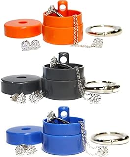 Lion Latch Keychain Wedding Ring Holder in Aluminium/Wood, Round Design, Shark Tank Featured Multi-purpose Jewelry Box for Men and Women - Available in Grey, Blue, Orange