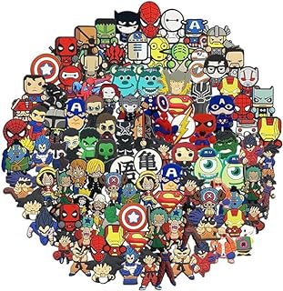 PORUTE 100 PCS Anime Superheros Shoe Charms for Shoe and Bracelets Wristbands Party Gifts, Accessories for Halloween, Easter, Christmas, Birthdays, for Kids & unisex-adult