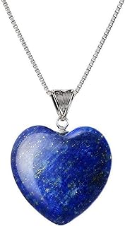 1pc You Are My Only Love Natural Large Heart Drop Pendant Gemstone Necklace Healing Crystal Stone Quartz 18 Inch Hypoallergenic Tarnish Resistant Women Jewellery