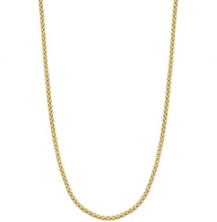 Kooljewelry 14K Solid Yellow Gold Popcorn Chain Necklace with Lobster-Claw Clasp, Available Sizes (16" - 30")