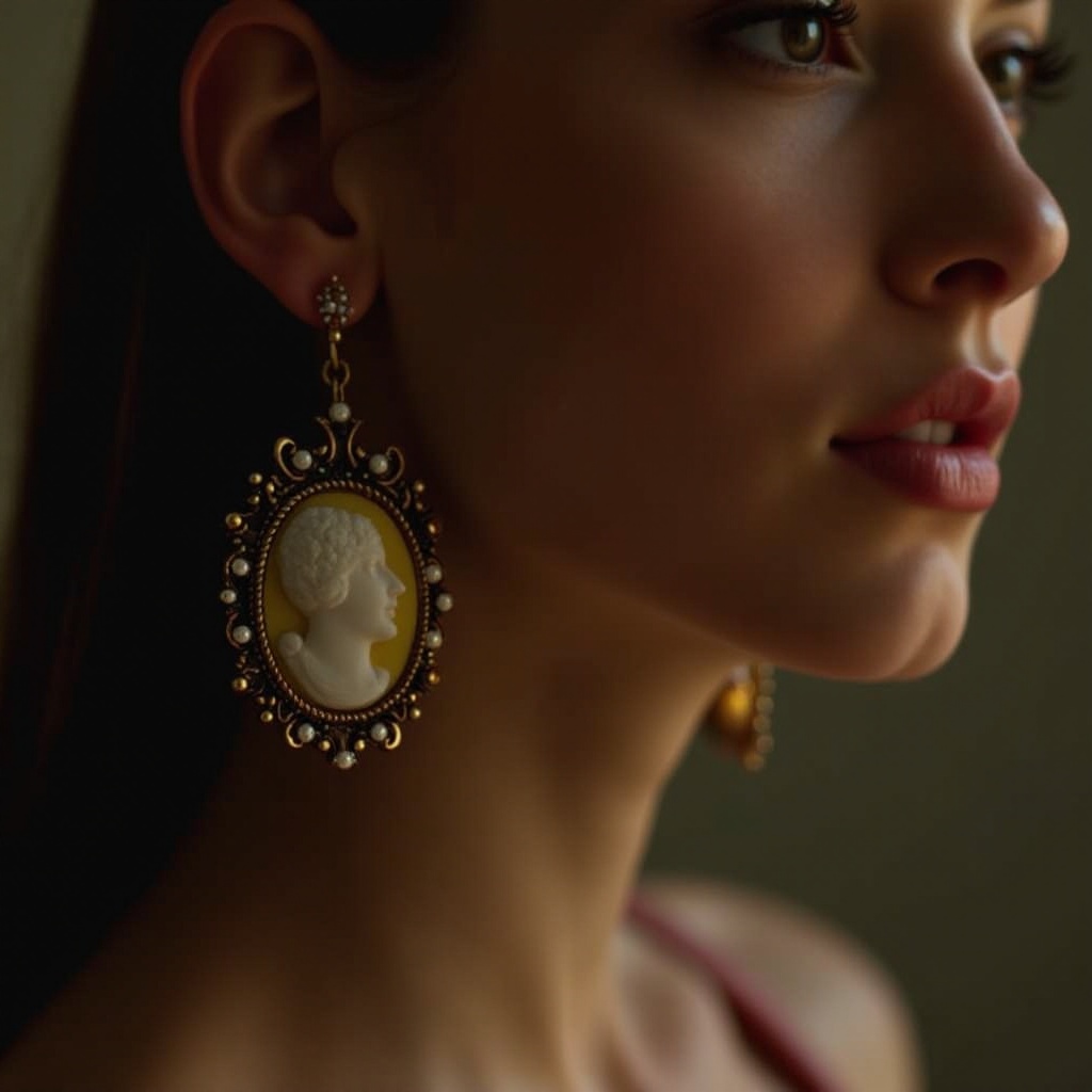 pendientes camafeo antiguos