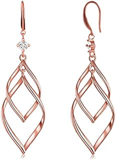 18k Gold Plated Dangle Earrings for Women, Classic Infinity Diamond Earrings for Women Girls