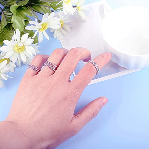 3Pcs 925 Sterling Silver Toe Rings for Women 18K White Gold Plated Daisy Cubic Zirconia Cuff Band Open Toe Rings Adjustable Toe Rings Summer Beach Foot Jewelry