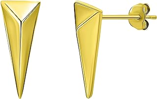 Sea of Ice Sterling Silver Polish Finished Water Drop Dangle, Mini Bar, Triangle, Infinity Minimalist Stud Earrings for Women - Elegant Sterling Silver Earrings for Women – Nickel-Free