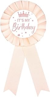 Caiyao It's My Birthday Ribbon Brooch with Easy-Hook Clasp for Boys, Girls, Men, Women. Alloy Metal, Satin Fabric Badge Pin, Birthday Queen, Party Decor