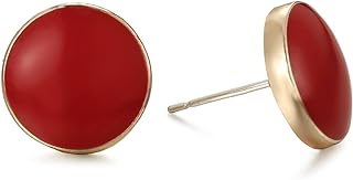 Vibrant Zinc Push-Back Small Square Stud Earrings for Women – Delicate Enamel Button Design