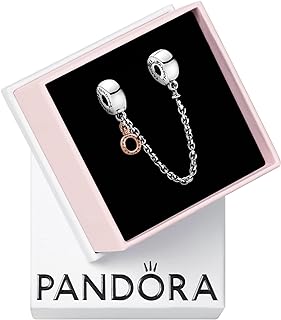 Pandora Dangling Crown O Safety Chain Charm Bracelet Charm Moments Bracelets - Stunning Women's Jewelry - Gift for Women in Your Life - Made Rose & Sterling Silver