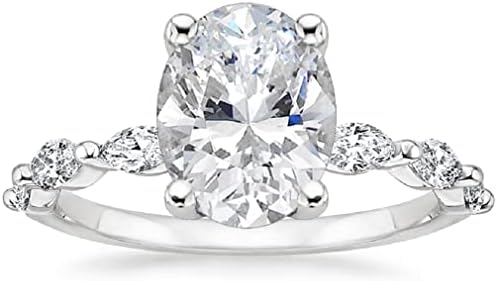 Versailles 4CT Oval-Cut Moissanite Engagement Ring in Sterling Silver for Women- Classic Design