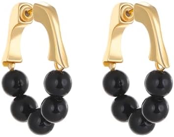 Bohemian Beaded Hoop Earrings for Women Girls Western Turquoise Pearl Beaded Huggie Hoop Earrings Statement Retro Jewelry Gifts