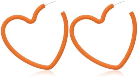 80 90s Retro Neon Earrings Colorful Big Retro Star Heart C Hoop earrings For Women Candy Color Acrylic Hoop Earrings Exaggerated Statement Halloween Costume Accessory