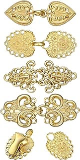 4 Pieces Vintage Sweater Swirl Clip Cape Cloak Clips Retro Cardigan Clip Shawl Collar Clasp Dress Shirt Brooch Clip for Girl Women (Gold, Classic)