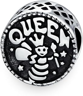 Personalized Princess Heart Crown Ring Pink Crystal Queen Bumble Bee Fairytale Princess Castle Dangle Charms Bead Women Teen Sterling Silver Fits European Bracelet