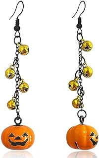 Charming Halloween Orange Pumpkin Dangle Earrings with Alloy Back Finding for Women and Girls - Unique Autumn-Themed Design