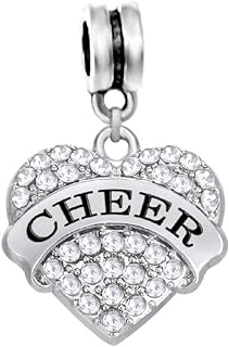LaBenie Crystal Cheer Charm Bracelet with Rhinestone for Cheerleaders - Dangle Design