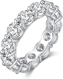 SecreTalk 7ct Moissanite Engagement Promise Ring for Women - Diamond Wedding Band 925 Sterling Silver D Color VVS with Certificate of Authenticity