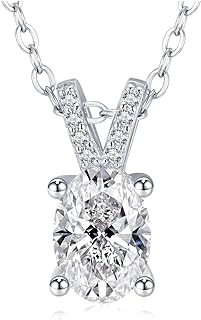 Moissanite Necklace for Women 1CT Moissanite Pendant Necklace Women 925 Sterling Silver Solitaire Necklace With Authenticity GRA Certificate