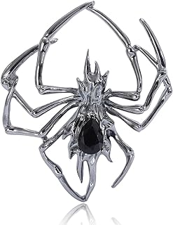 Gothic Spider Lapel Brooch Pin Rhinestone Waterdrop Crystal Animal Brooches Pins Punk Halloween Festive Jewelry Gifts for Women Girls Men Suit Sweater Dress Hat Badges Clips