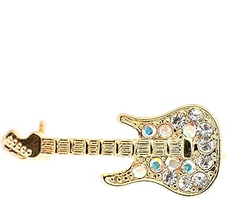 Spinningdaisy Tiny Jewel Crystal Electric Guitar Brooch Pin