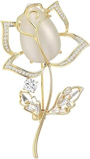 Flower Brooch with Pin Clasp and Base Gem, Ideal for Mom or Wife, Intricate Floral Brooch Design