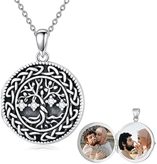 Tree of Life Locket Necklace That Holds 2 Pictures 925 Sterling Silver Diamond Tree Photo Locket Personalized Memory Jewelry Gift for Women Wife Girlfriend