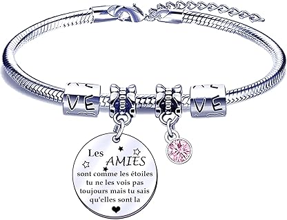 Bracelet d'Amitié FGHJK Charmant et Durable, en Alliage Métallique, Ajustable 17-20 cm, Parfait pour Cadeau de Noël aux Femmes et Amies Spéciales