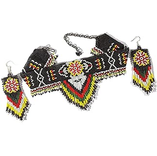 Native American Style Choker Beaded Necklace– Ukrainian beaded Necklace Native Handmade Seed Bead Necklace,Tribal ethnic beaded necklace