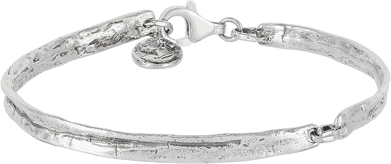 Silpada 'Graceful Lady' Sterling Silver Charm Bangle Bracelet with Lobster Claw Clasp, 8 Inches