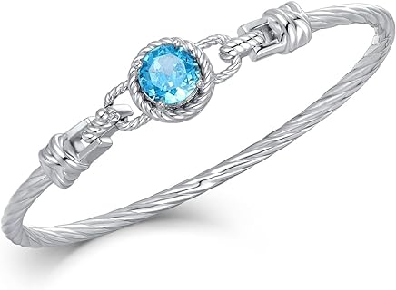 immobird Womens Bangle Bracelets Blue/Canary Yellow Diamond Radiant Cut Fake Diamond Bracelets Bangle Fine Jewelry Gifts for Women